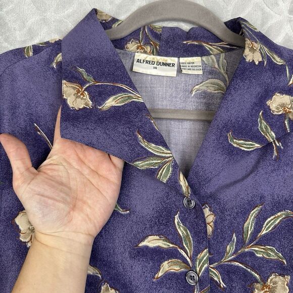 Vtg 90s Faux Wrap Midi Skirt Matching Set 14 Purple Floral Vacation Granny Artsy - Picture 3 of 15